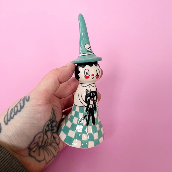Ceramic Hand Built Oversized Bell Witch