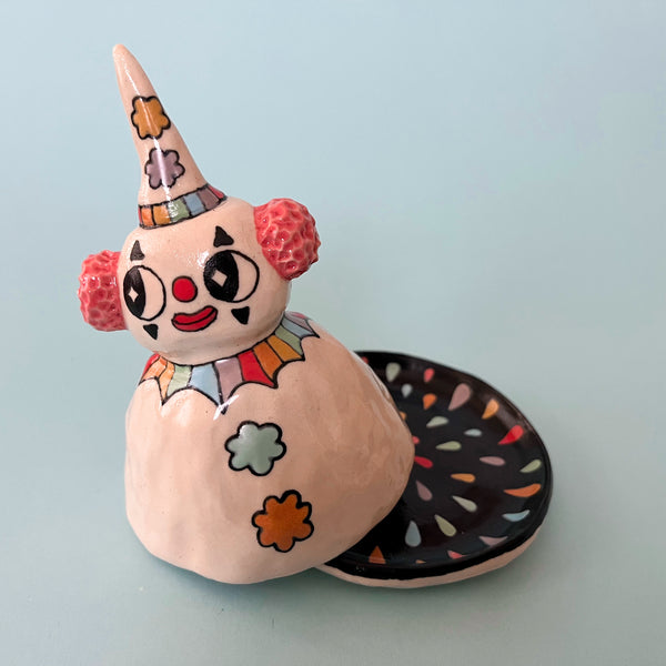 Ceramic Hand Built Clown Dish