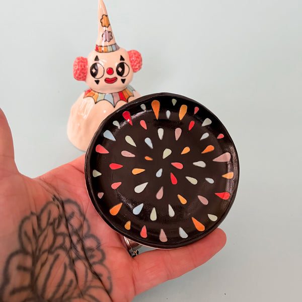 Ceramic Hand Built Clown Dish
