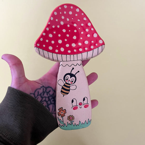 Ceramic Hand Built Mushroom Spoon Rest