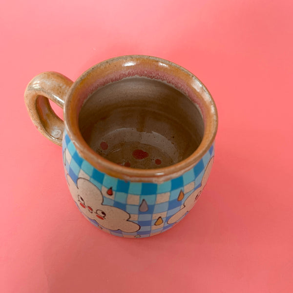Ceramic Wheel Thrown Mug Rainbow Cloud 8.5oz