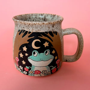 Ceramic Wheel Thrown Mug Frog 14oz