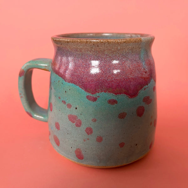 Ceramic Wheel Thrown Mug Spider Rose 17.5oz