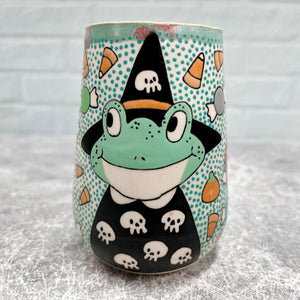 Ceramic Slip Cast Cup Halloween Frog 10oz