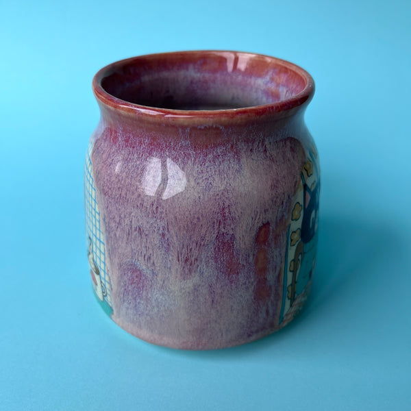 Ceramic Wheel Thrown Crafting  Cats Mug 14.5oz