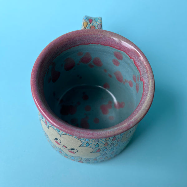 Ceramic Wheel Thrown Rainbow Cloud Mug 10.5oz
