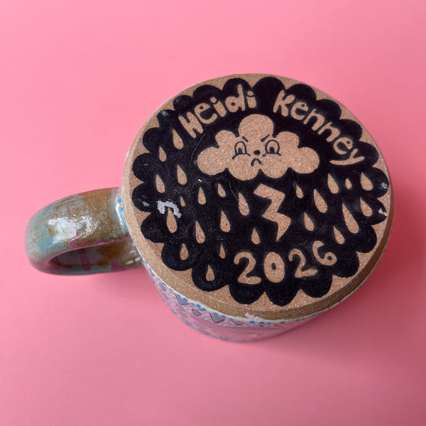 Ceramic Wheel Thrown Rain Cloud Mug 8oz