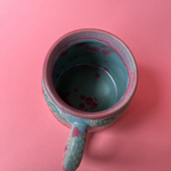 Ceramic Wheel Thrown Strawberry Mug 11oz