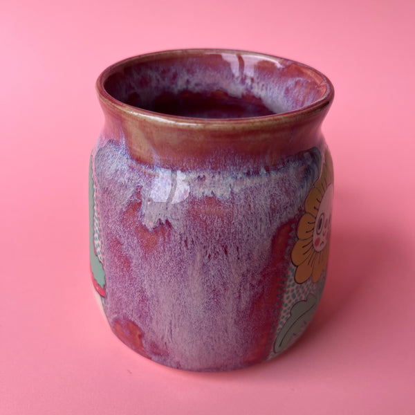 Ceramic Wheel Thrown Spider Bug Mug 13oz