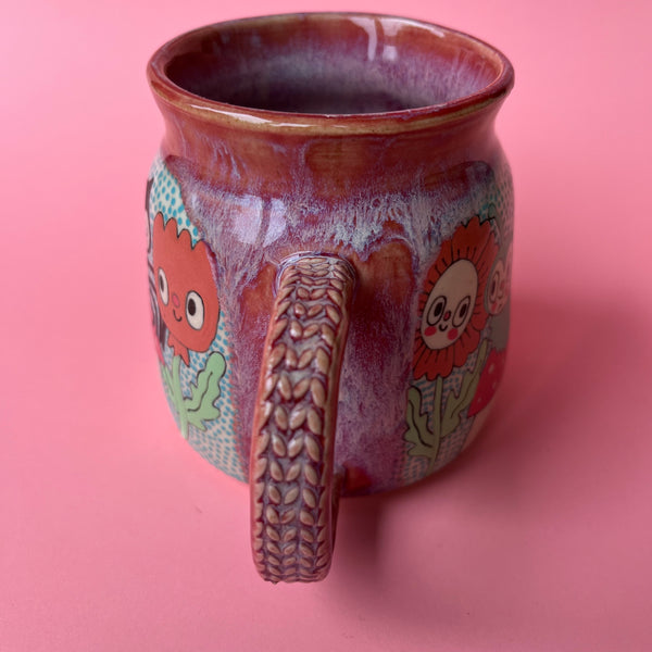 Ceramic Wheel Thrown Spider Bug Mug 13oz