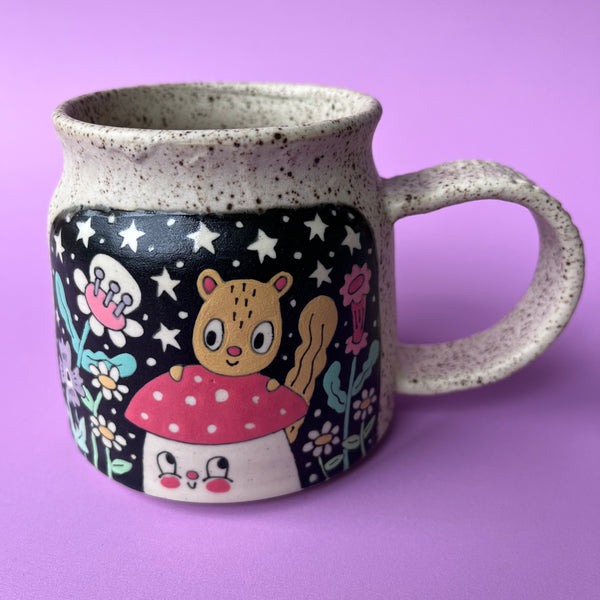 Ceramic Wheel Thrown Squirrel Mug 13oz
