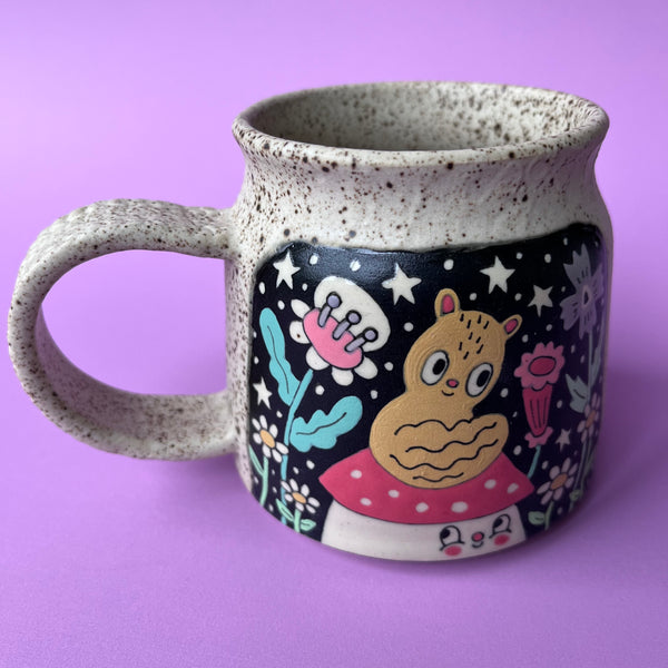 Ceramic Wheel Thrown Squirrel Mug 13oz