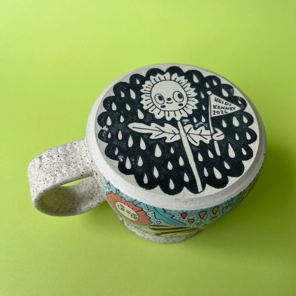 Ceramic Wheel Thrown Bee Snail Mug 13.5oz