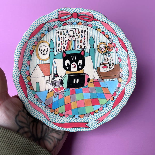 Ceramic Hand Built Video Games Plate