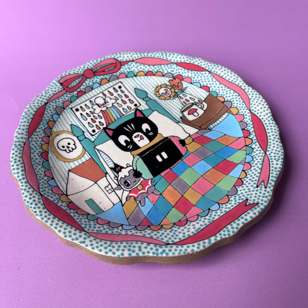 Ceramic Hand Built Video Games Plate