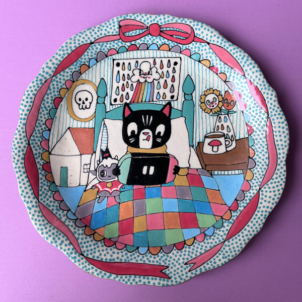 Ceramic Hand Built Video Games Plate