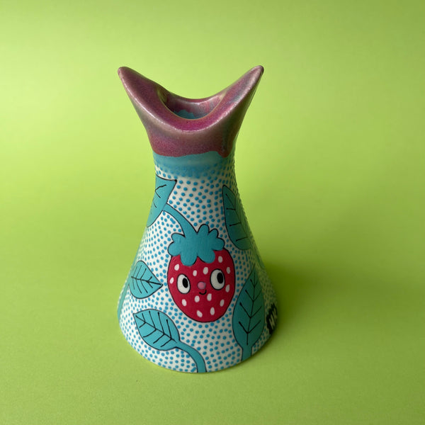 Ceramic Slip Cast Strawberry Candle Holder