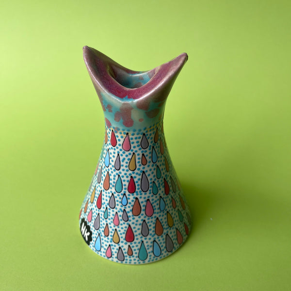 Ceramic Slip Cast Rainbow Cloud Candle Holder