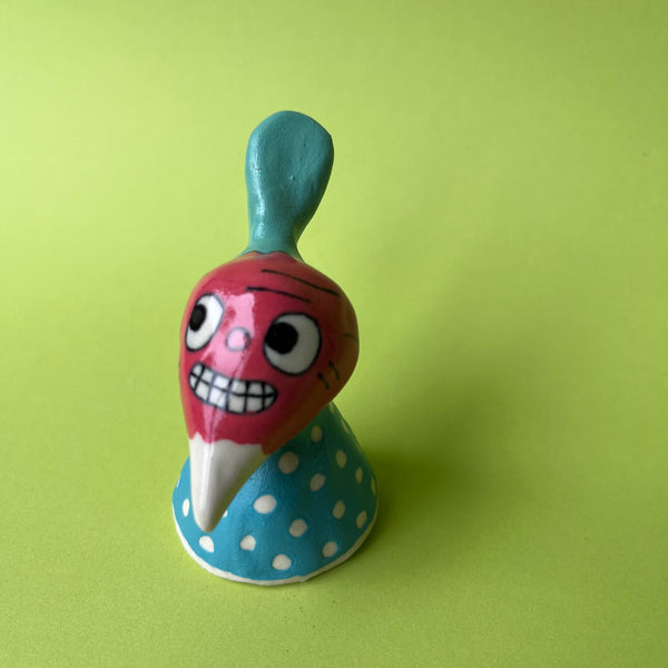Ceramic Hand Built Bell Radish, Carrot