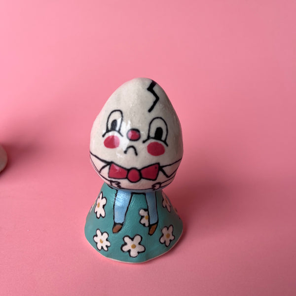 Ceramic Hand Built Bell Moon, Candle, Humpty Dumpty