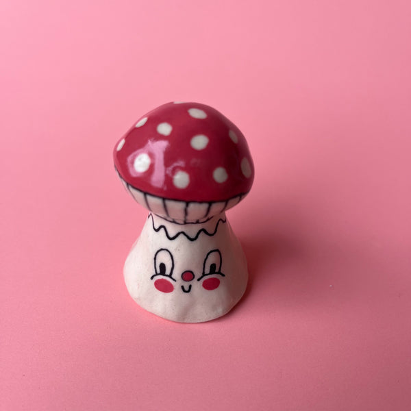 Ceramic Hand Built Bell Frog, Mushroom