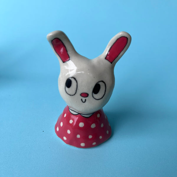 Ceramic Hand Built Bell Squirrel, Bear, Rabbit, Goose, Cat