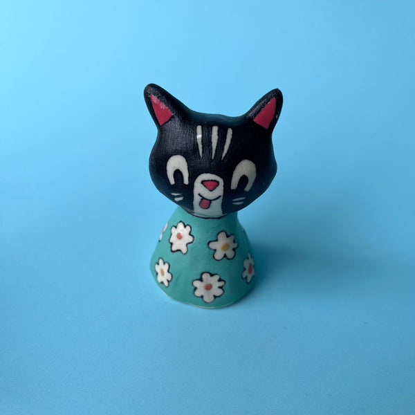 Ceramic Hand Built Bell Squirrel, Bear, Rabbit, Goose, Cat