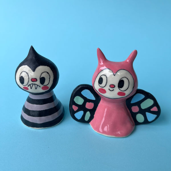 Ceramic Hand Built Bell Spider, Butterfly