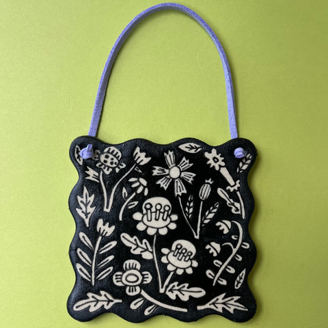 Ceramic Hand Built Wall Hanging Flowers