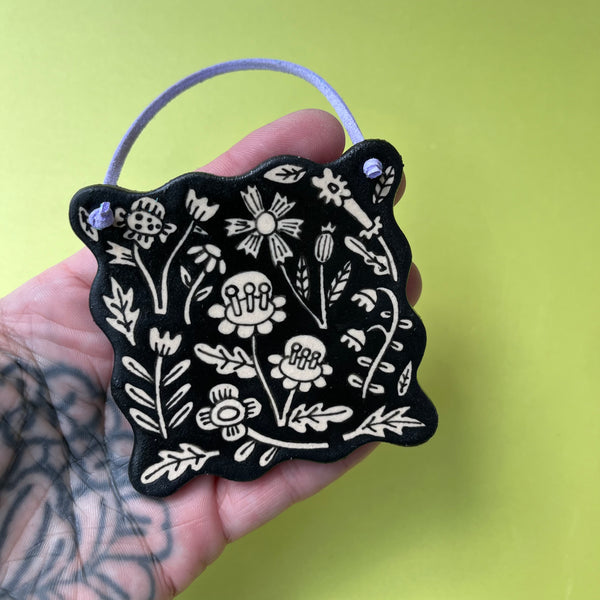 Ceramic Hand Built Wall Hanging Flowers