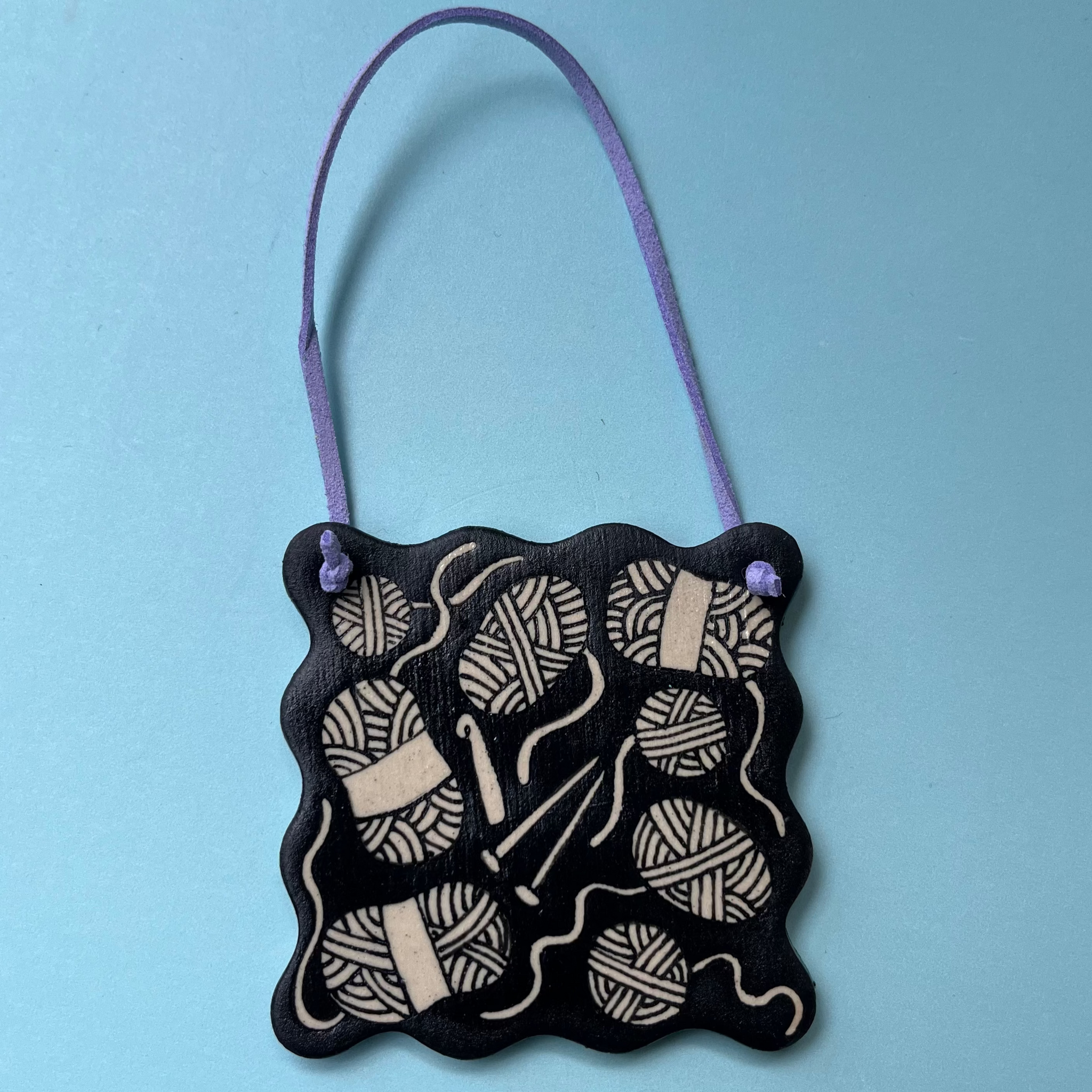 Ceramic Hand Built Wall Hanging Yarn