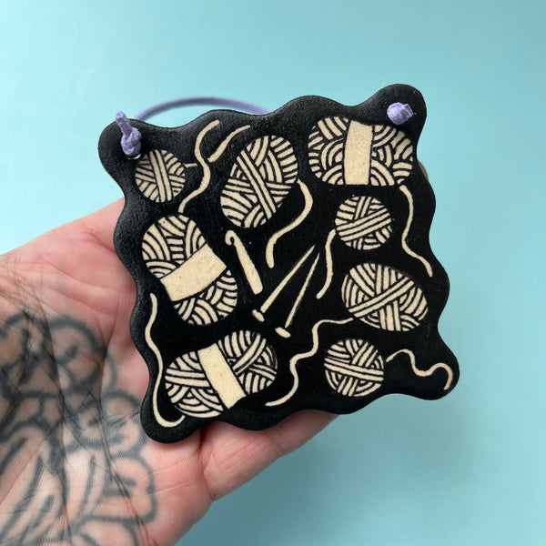 Ceramic Hand Built Wall Hanging Yarn