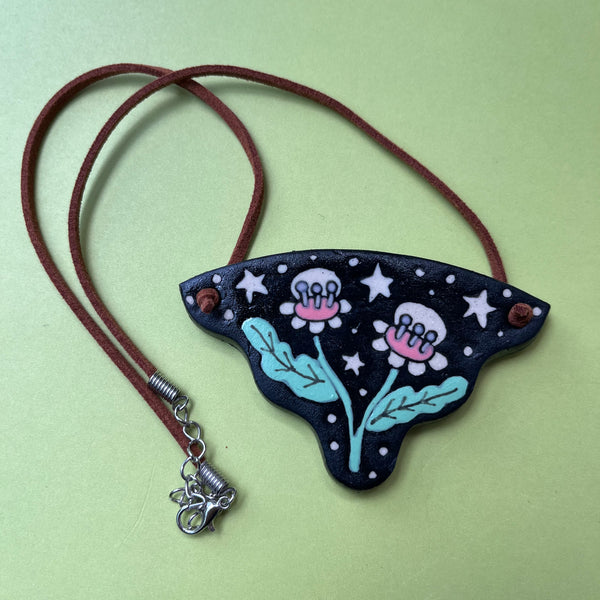 Ceramic Hand Built Flower Necklace