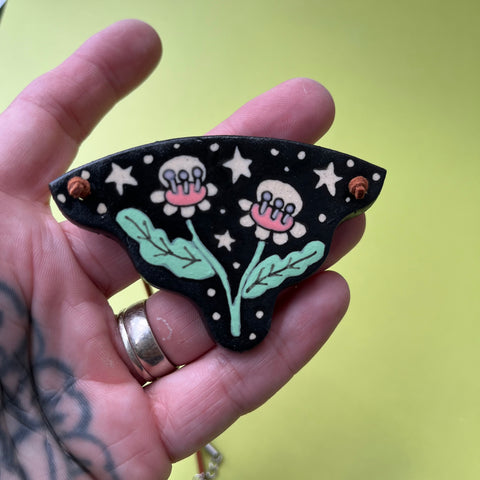 Ceramic Hand Built Flower Necklace
