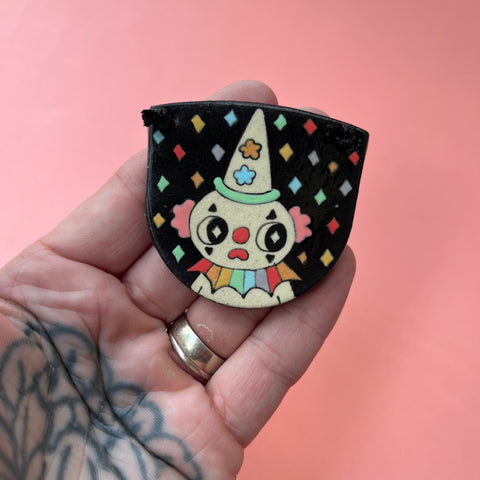 Ceramic Hand Built Clown Necklace