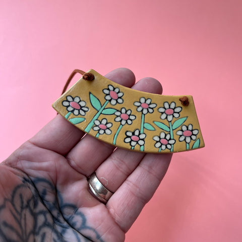 Ceramic Hand Built Flower Necklace