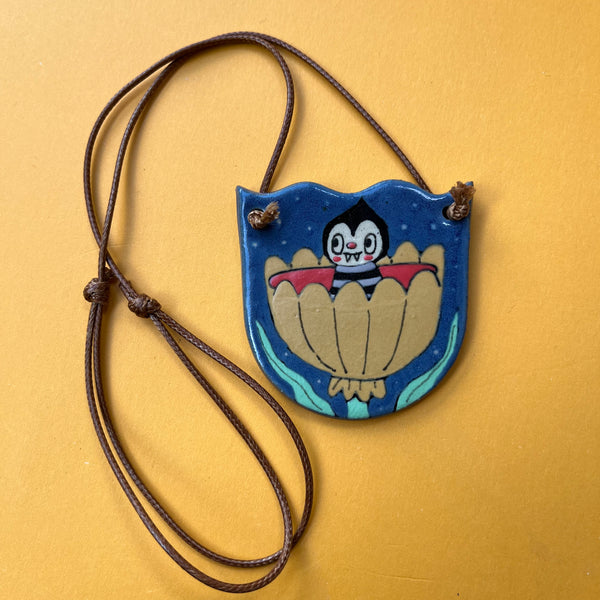 Ceramic Hand Built Spider Flower Necklace