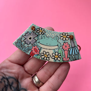Ceramic Hand Built Frog Necklace