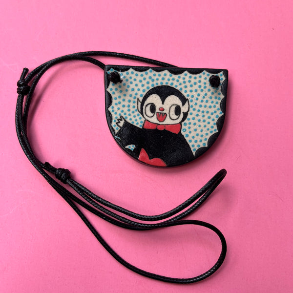 Ceramic Hand Built Vampire Necklace
