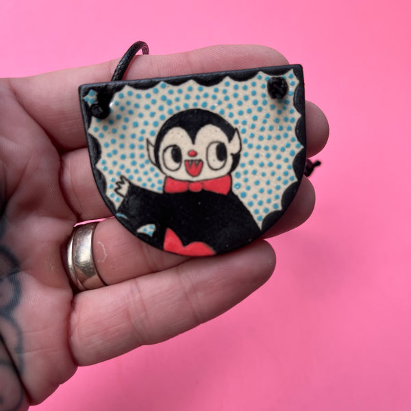 Ceramic Hand Built Vampire Necklace