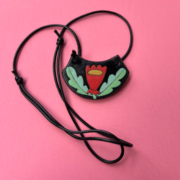 Ceramic Hand Built Flower Necklace