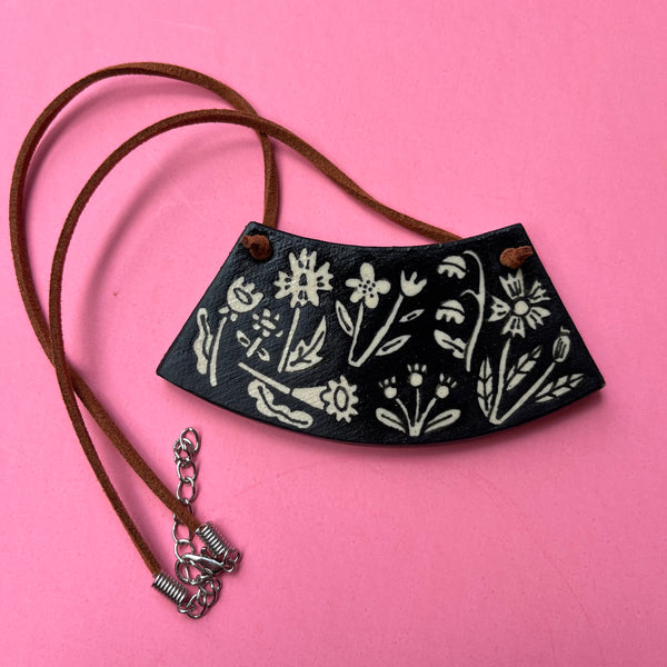 Ceramic Hand Built Flower Necklace