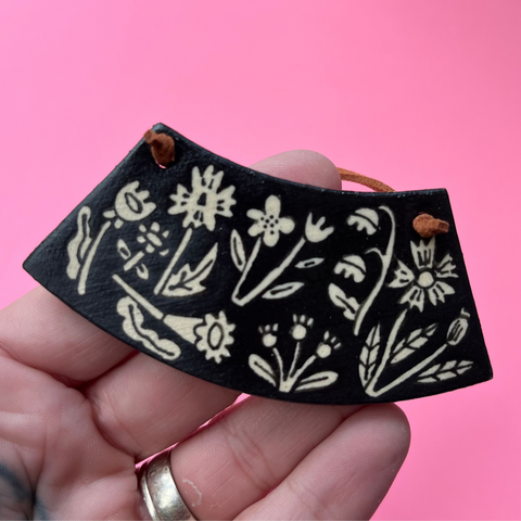 Ceramic Hand Built Flower Necklace