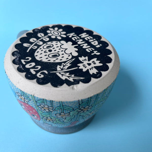 Ceramic Wheel Thrown Strawberry Fairy Mug 10oz