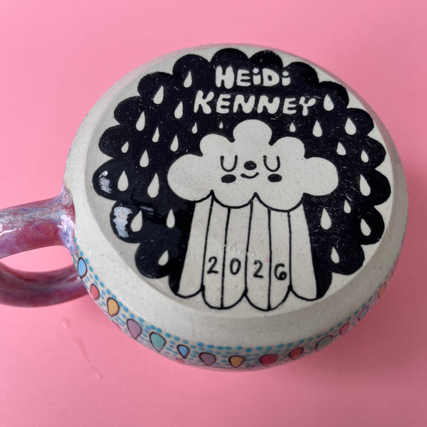 Ceramic Wheel Thrown Rainbow Cloud Mug 12oz