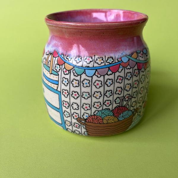 Ceramic Wheel Thrown Spider Crafting Mug 13oz