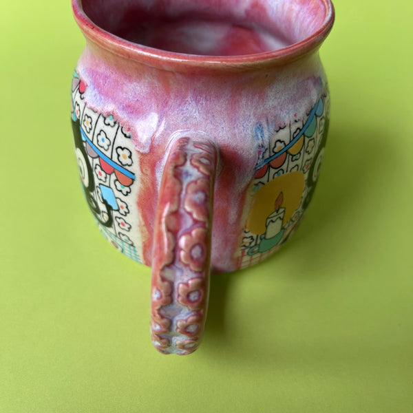 Ceramic Wheel Thrown Spider Crafting Mug 13oz