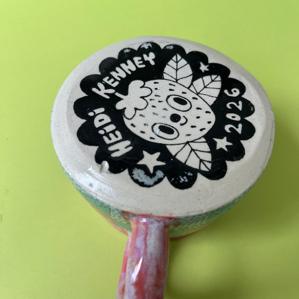 Ceramic Wheel Thrown Strawberry Mug 9oz