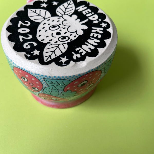 Ceramic Wheel Thrown Strawberry Mug 12oz