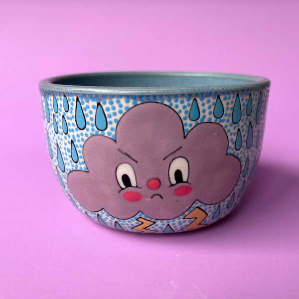 Ceramic Wheel Thrown Raincloud Bowl 11oz